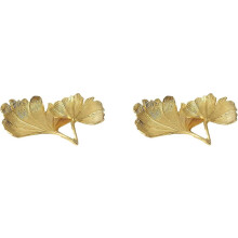 Vassoio decorativo con foglie di Ginkgo Biloba - Organizzatore per gioielli e scrivania in oro