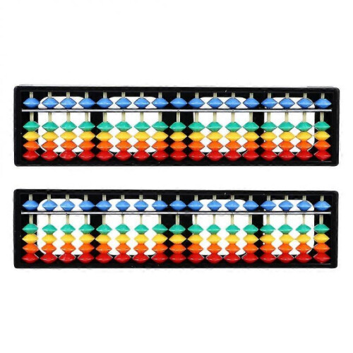2pcs Plastic Abacus 17 Rods Abacus Plastic Beads Abacus Kids Counting Tools 2