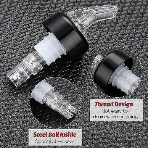 Automatic 1 Oz/ 30 Ml Measured Spout Bottle Pourer with Tail and Collar 8 Pieces 2
