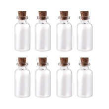50pcs Mini Glass Bottles Jars with Cork Wish Note Craft Bottle (Clear)