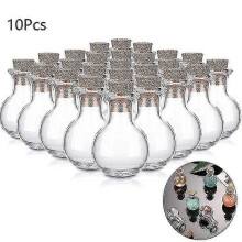 10x Small Glass Bottles Miniature Potion Bottle Mini Cork Glass Vials Wedding