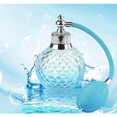100ml Crystal Perfume Bottle Long Spray Tassel Atomizing Pump Refillable Glass Bottle (blue) 2