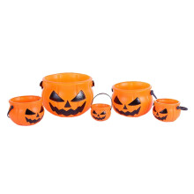 Confezione da 5 secchielli di zucca per Halloween, dolcetto o scherzetto, contenitore per caramelle,