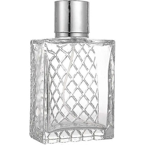 Square Bottle, Square Clear Glass Bottle To Fill Yourself, With Perfume Atomizer - xinxx 2