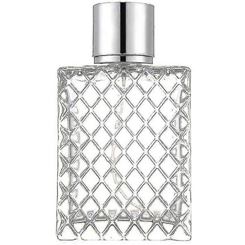 Square Bottle, Square Clear Glass Bottle To Fill Yourself, With Perfume Atomizer - xinxx 1
