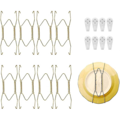 Betterlifefg-8 Pieces Dish Display Hangers, Invisible Dish Display Hangers Wall Dish Plate Decorative