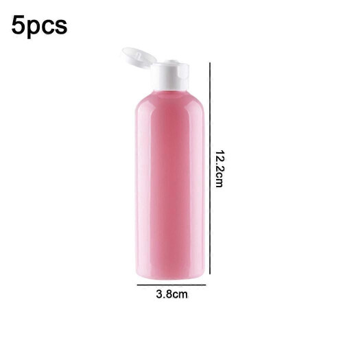 5pcs 100ml round shoulder PET plastic flip top bottle 1