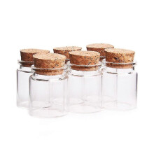 6 Pcs 50ml 47mm X 50mm Small Glass Bottles With Cork Stoppers Little Storage Jars For Spices Wedding
