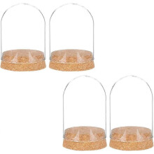 4 pezzi di 2 dimensioni, vasi decorativi a campana in vetro con base in sughero per fiori