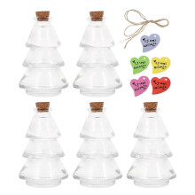 5pcs Transparent Wood Cork Glass Bottles Creative Wishing Bottles Drift Bottles