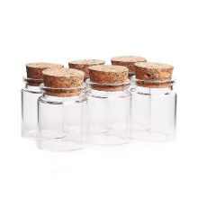 6 Pcs 50ml 47mm X 50mm Small Glass Bottles With Cork Stoppers Little Storage Jars For Spices Wedding