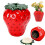 Strawberry-shaped ceramic jar with lid for kitchen storage 1