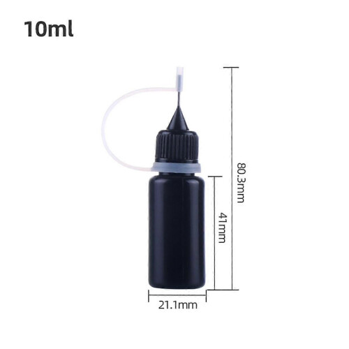 10Pcs Precision Tip Applicator Bottles Black Metal Needle Plastic Bottle 10ML Precision Tip Applica 2