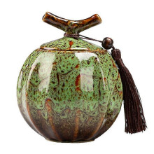 Barattolo da tè in stile zucca, barile da tè in ceramica, serbatoio sigillato per tè nero, serbatoio