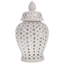 Vaso per zenzero in ceramica con foro per il piano di lavoro, ornamento da scrivania, portafiori artificiali