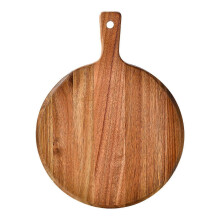 Teglia per pizza in legno con manico lungo, tagliere rotondo multifunzione, per torte di verdure e pane