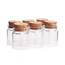 6 Pcs 50ml 47mm X 50mm Small Glass Bottles With Cork Stoppers Little Storage Jars For Spices Wedding