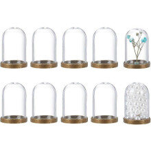 10 set di vetrine decorative in vetro con campana a campana e base in metallo per oggetti da collezione