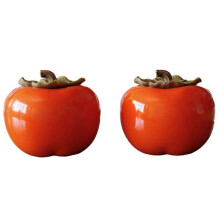 Confezione regalo da cucina, 2 barattoli in ceramica a forma di cachi (arancione)