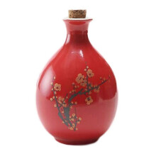 Barattolo per vino in ceramica rossa da 17 once, stile cinese, fiaschetta vuota per vino, bottiglia
