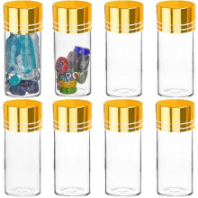 40Pcs Tiny Glass Storage Jars 10ml Glass Jars with Aluminium Screw capss Clear Jars Set Clear Glass