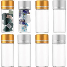 40 pezzi Mini barattoli di vetro da 10 ml Piccole fiale di vetro con tappi a vite in alluminio Piccoli
