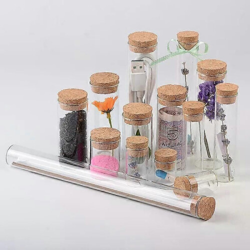 5-30ml Clear Glass Bottles with Cork Stopper DIY Crafts Float Vials Spice Candy Scented Tea Storage 1