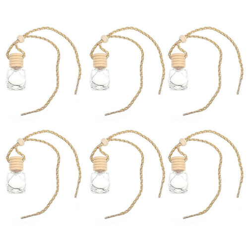 6pcs Empty Car Hanging Perfume Bottle Car Aromatherapy Bottles Hanging Pendant 2