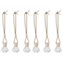 6pcs Empty Car Hanging Perfume Bottle Car Aromatherapy Bottles Hanging Pendant