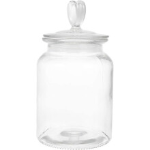 Glass Airtight Storage Jars Transparent Glass Pantry Jar with Heart Lids Decorative Organizer Bottle Canister Jam Honey Jar for Home Kitchen
