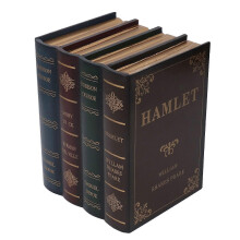 Libro portaoggetti in stile vintage, con rivestimento testurizzato, paralume dorato, funzione di stoccaggio,