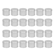 Confezione da 24 scatole di lattine rotonde in metallo, scatole di lattine per candele, barattoli di