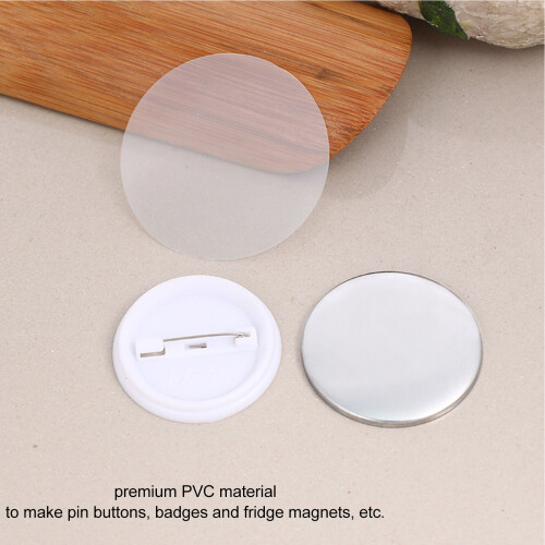 200Pcs Clear PVC Badge Film 32MM Multi-Purpose Protective Sheets 2