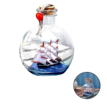 (Medium)100% Brand New Drift Bottle Decor, Sailing Boat in Wishing Bottle Glass Cork Bottles, Pirate