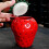 Strawberry-shaped ceramic jar with lid 3