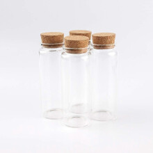 (150ML)15pcs 50ml Glass Bottle with Cork,Jars with Cork Lids(1.7 oz-1.85x1.96 inch)