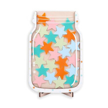 Barattolo di ricompensa in legno con 25 stelle colorate magnetiche per bambini, studenti, comportamento