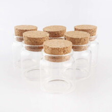 (50ML)15pcs 50ml Glass Bottle with Cork,Jars with Cork Lids(1.7 oz-1.85x1.96 inch)