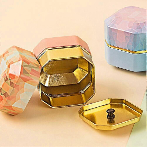 4Pcs Portable Tea Canister Decorative Candy Jars Household Tea Storage Cans 1