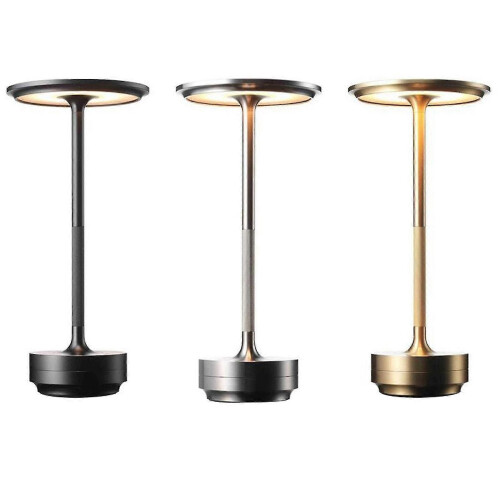 (Silver)Cordless Table Lamp - Dimmable & Rechargeable Waterproof Desk Light,touching Control Gatsby 2
