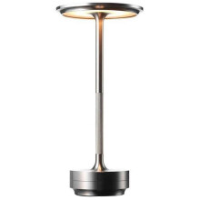 (Silver)Cordless Table Lamp - Dimmable & Rechargeable Waterproof Desk Light,touching Control Gatsby