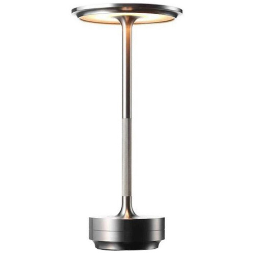 (Silver)Cordless Table Lamp - Dimmable & Rechargeable Waterproof Desk Light,touching Control Gatsby