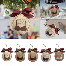 (Brown)Friend Like A Bra Wooden Ornament, a Good Friend is Like a Good Bra, Friendship Christmas Tree