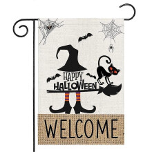 (style 4)Trick or Treat Garden Flag Vertical Double Sided, Halloween Yard Outdoor Decoration