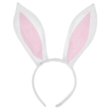 (White)Bunny Ears Headband,Bendable Party Prom Christmas Halloween Headwear Costume Hair Accessories