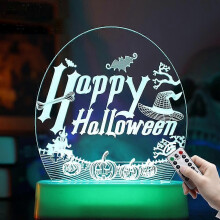(Remote control color-halloween)Halloween 3D Illusion Night Lights Desk Lamp,for Halloween Party Gifts