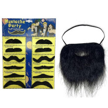 (style 1)Funny Costume Party Male Man Halloween Beard Facial Hair Disguise Game Black Mustache Party