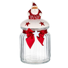 (Senior)Christmas Clear Glass Candy Jars Durable And See-through Design