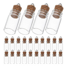 50Pcs 1.5ml Clear Small Mini Glass Jars DIY Wish Bottles For Message Weddings Wish Party Favors with