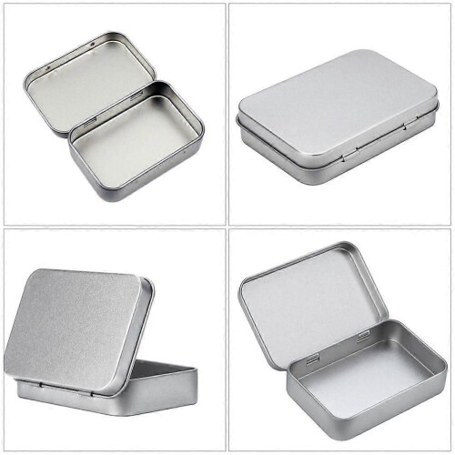 3pcs Tinplate Storage Boxes Storage Cases for Holding Key Chains Gifts (Silver) 2